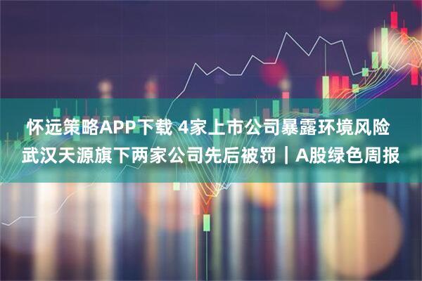 怀远策略APP下载 4家上市公司暴露环境风险 武汉天源旗下两家公司先后被罚｜A股绿色周报
