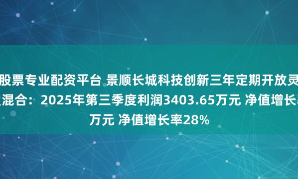 股票专业配资平台 景顺长城科技创新三年定期开放灵活配置混合：2025年第三季度利润3403.65万元 净值增长率28%